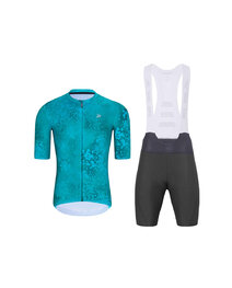 HOLOKOLO Cycling short sleeve jersey and shorts - RUSTLE - anthracite/turquoise
